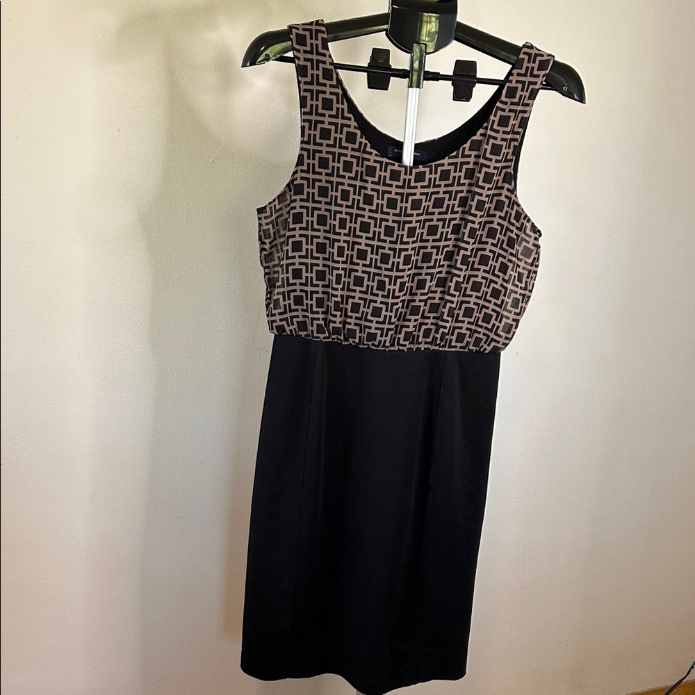 Banana Republic Black and Brown Geometric Mini Dress